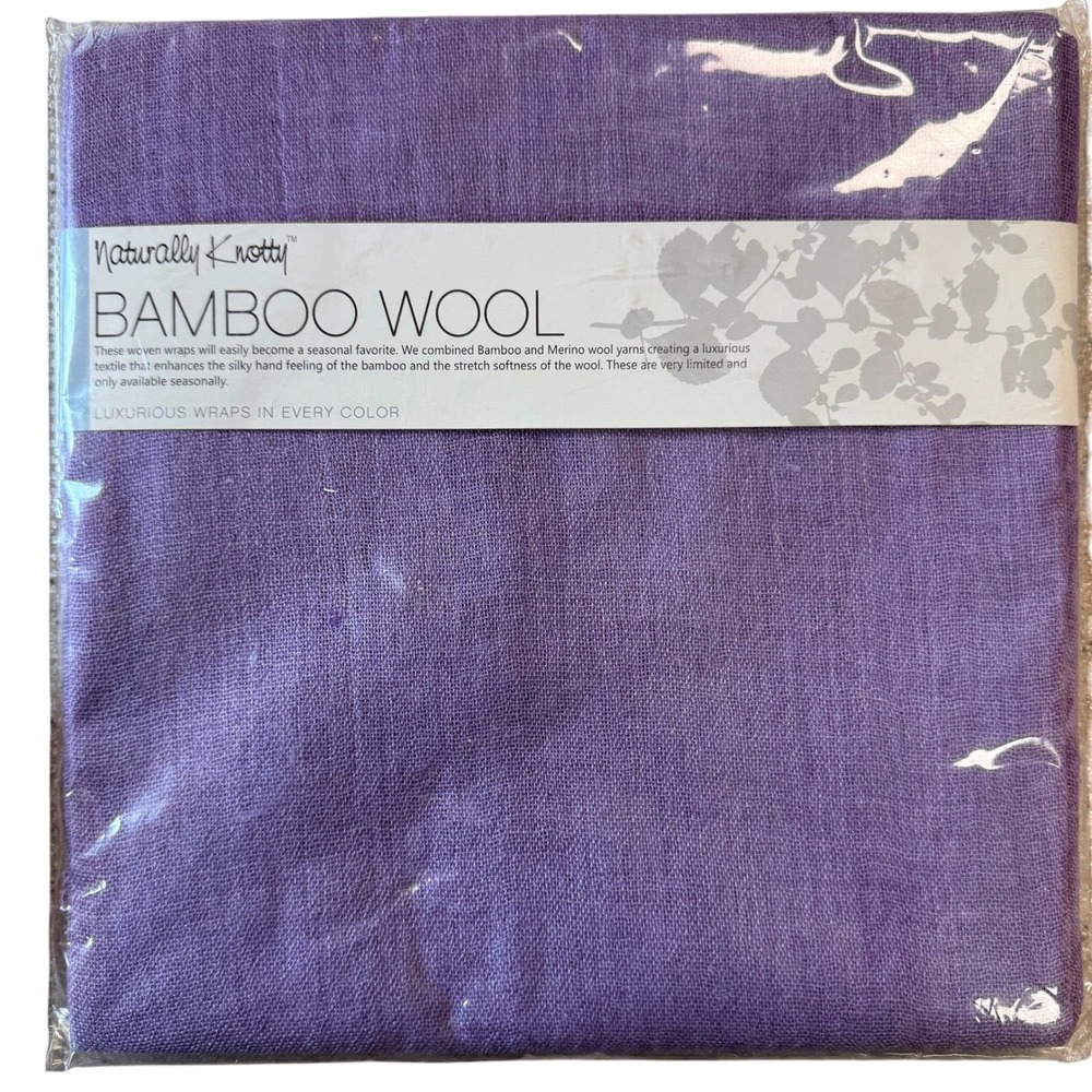 Naturally Knotty Bamboo Merino Wrap Amethyst Orchid NWT Sustainable Soft Shawl
